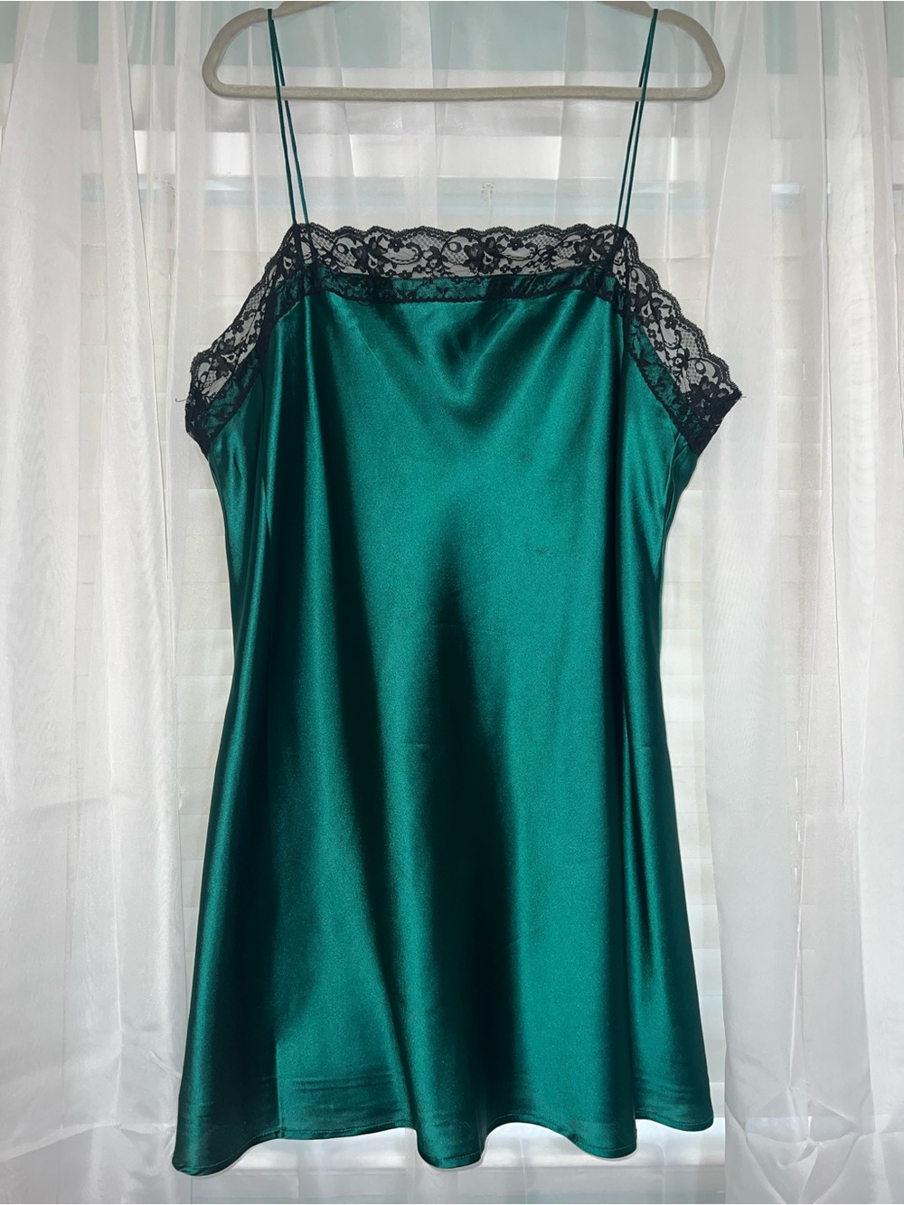 Abercrombie & Fitch Green Satin Slip Dress
